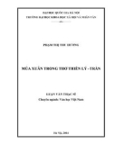 Luận văn Thạc sĩ Văn học: Mùa xuân trong thơ Thiền Lý - Trần