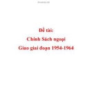 Chính sách ngoại giao trong giai đoạn 1954-1964