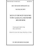 Tóm tắt Luận văn Thạc sĩ Quản lý công: Quản lý chi ngân sách nhà nước tại Quận 6 thành phố Hồ Chí Minh