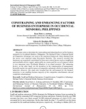 Constraining and enhancing factors of business enterprise in occidental Mindoro, Philippines