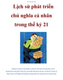 Lịch sử phát triển chủ nghĩa cá nhân trong thế kỷ 21