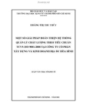 Luận văn Thạc sĩ Kinh tế: Một số giải pháp hoàn thiện hệ thống quản lý chất lượng theo tiêu chuẩn TCVN ISO 9001:2008 tại Công ty cổ phần xây dựng và kinh doanh địa ốc Hòa Bình