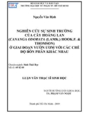 Luận văn Thạc sĩ Sinh học: Nghiên cứu sự sinh trưởng của cây hoàng lan (Cananga odorata (lamk.) Hook.F. & Thomson) ở giai đoạn vườn ươm với các chế độ bón phân khác nhau