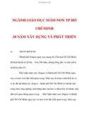 NGÀNH GIÁO DỤC MẦM NON TP HỒ CHÍ MINH 30 NĂM XÂY DỰNG VÀ PHÁT TRIỂN