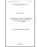 Luận án Tiến sĩ Quản lý công: Quá trình ra quyết định của chính quyền xã có sự tham gia của cộng đồng dân cư ở tỉnh Nam Định