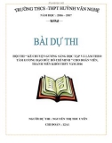 Bài dự thi: Hội thi “Kể chuyện gương sáng học tập và làm theo tấm gương đạo đức Hồ Chí Minh” cho Đoàn viên, Thanh niên khối THPT năm 2016