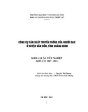 Tóm tắt Khóa luận tốt nghiệp khoa Văn hóa dân tộc thiểu số: Công cụ sản xuất truyền thống của người Dao ở huyện Vân Đồn, Quảng Ninh