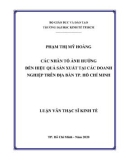 Luận văn Thạc sĩ Kinh tế: Các nhân tố ảnh hưởng đến hiệu quả sản xuất tại các doanh nghiệp trên địa bàn TP. Hồ Chí Minh