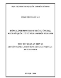 Tóm tắt Luận án tiến sĩ Lịch sử: Đảng lãnh đạo tranh thủ sự ủng hộ, giúp đỡ quốc tế từ năm 1945 đến năm 1954