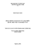 Tóm tắt Luận án Tiến sĩ Chính trị học: Hoạt động giám sát của đại biểu Quốc hội Việt Nam hiện nay