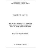 Luận văn Thạc sĩ Kinh tế: Một số biện pháp quản lý nghiệp vụ định giá chuyển giao tại khu vực kinh tế nước ngoài ở Việt Nam