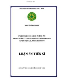 Luận án Tiến sĩ Quản lý đất đai: Ứng dụng công nghệ thông tin trong quản lý chất lượng đất nông nghiệp huyện Yên Lạc, tỉnh Vĩnh Phúc