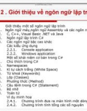 Chương 2 - Giới thiệu ngôn ngữ Lập trình Visual Studio