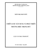 Luận văn Thạc sĩ Kinh tế: Chiến lược xây dựng và phát triển thương hiệu Trọng Đức