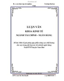 Luận văn: Một số giải pháp gúp phần nâng cao chất lượng cho vay trung-dài hạn tại chi nhánh ngân hàng No&PTNT huyện Nam Đàn