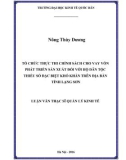 Luận văn Thạc sĩ  Quản lý kinh tế: Tổ chức thực thi chính sách cho vay vốn phát triển sản xuất đối với hộ dân tộc thiểu số đặc biệt khó khăn trên địa bàn tỉnh Lạng Sơn