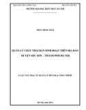 Luận văn Thạc sĩ Kiến trúc: Quản lý chất thải rắn sinh hoạt trên địa bàn huyện Sóc Sơn – thành phố Hà Nội