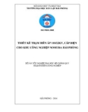 Đồ án tốt nghiệp ngành Điện tự động công nghiệp: Thiết kế trạm biến áp 110/22kV,cấp điện cho khu công nghiệp Nomura Hải Phòng