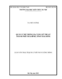 Luận văn Thạc sĩ Quản lý đô thị và công trình: Quản lý hệ thống hạ tầng kỹ thuật thành phố Thái Bình, tỉnh Thái Bình