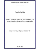 Luận văn Thạc sĩ  Quản lý kinh tế: Tổ chức thực thì chính sách phát triển cánh đồng mẫu lớn trên địa bàn tỉnh Điện Biên