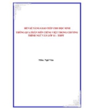 Sáng kiến kinh nghiệm THPT: Rèn kĩ năng giao tiếp cho học sinh thông qua dạy học phân môn tiếng Việt 11 - THPT