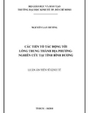 Luận án tiến sĩ Kinh tế: Các tiền tố tác động tới lòng trung thành địa phương- Nghiên cứu tại tỉnh Bình Dương