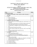 Đáp án đề thi tốt nghiệp cao đẳng nghề khóa 3 (2009-2012) - Nghề: Quản trị nhà hàng - Môn thi: Lý thuyết chuyên môn nghề - Mã đề thi: ĐA QTNH-LT01