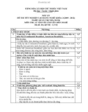 Đáp án đề thi tốt nghiệp cao đẳng nghề khóa 3 (2009-2012) - Nghề: Quản trị nhà hàng - Môn thi: Lý thuyết chuyên môn nghề - Mã đề thi: ĐA QTNH-LT03