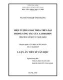 Luận án Tiến sĩ Văn học: Hiện tượng giao thoa thể loại trong sáng tác của A.Chekhov (Qua khảo sát kịch và truyện ngắn)