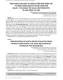 Định danh loài một số chủng nấm men phân lập từ bệnh nhân bằng kỹ thuật khối phổ MALDI - TOF (Maldi Tof Mass Spectrometry) và giải trình tự gen