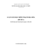 Bài tiểu luận môn Thạch luận đá magma và biến chất: Luận giải đặc điểm thạch địa hóa