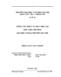 Tóm tắt Khóa luận tốt nghiệp khoa Thư viện - Thông tin: Công tác phục vụ bạn đọc tại Thư viện Trường Đại học Ngoại Thương Hà Nội