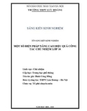 Sáng kiến kinh nghiệm THPT: Một số biện pháp nâng cao hiệu quả công tác chủ nhiệm lớp 10