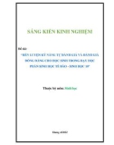 Sáng kiến kinh nghiệm THPT: Rèn luyện kỹ năng tự đánh giá và đánh giá đồng đẳng cho học sinh trong dạy học phần Sinh học tế bào - Sinh học 10