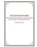 Sáng kiến kinh nghiệm THPT: Một số giải pháp nhằm nâng cao chất lượng dạy học trực tuyến ở trường THPT Quỳ Hợp