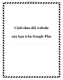 Cách theo dõi website của bạn trên Google Plus