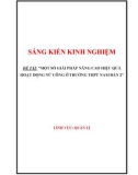 Sáng kiến kinh nghiệm THPT: Một số giải pháp nâng cao hiệu quả hoạt động nữ công ở Trường THPT Nam Đàn 2