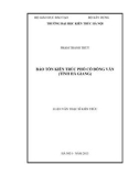 Luận văn Thạc sĩ Kiến trúc: Bảo tồn kiến trúc phố cổ Đồng Văn tỉnh Hà Giang