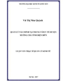 Luận văn Thạc sĩ  Quản lý kinh tế: Quản lý tài chính tại Trung tâm Y tế Huyện Mường Chà Tỉnh Điện Biên