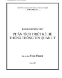 Bài giảng môn học Phân tích thiết kế hệ thống thông tin quản lý – Trần Thanh