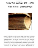 Triệu Việt Vương ( 549 – 571) Niên hiệu : Quang Phục