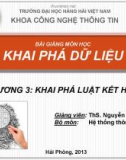 Bài giảng Khai phá dữ liệu - Chương 3: Khai phá luật kết hợp