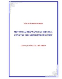 Sáng kiến kinh nghiệm THPT: Một số giải pháp nâng cao hiệu quả công tác chủ nhiệm ở trường THPT