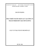 Luận văn Thạc sĩ Quản trị nhân lực: Phát triển nguồn nhân lực tại Công ty Trách nhiệm Hữu hạn Hùng Dũng