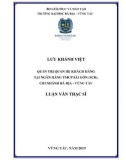 Luận văn Thạc sĩ Kinh tế: Quản trị quan hệ khách hàng tại Ngân hàng TMCP Sài Gòn (SCB) - Chi nhánh Bà Rịa - Vũng Tàu