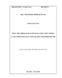 Luận văn Thạc sĩ Chính sách công: Thực thi chính sách tuyển dụng công chức thuộc UBND quận trên địa bàn thành phố Hà Nội