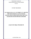 Luận văn Thạc sĩ Kinh tế: Xác định năng lực cần thiết của chuyên viên khách hàng tại Ngân hàng thương mại cổ phần Hàng Hải Việt Nam