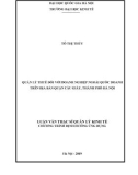 Luận văn Thạc sĩ Quản lý kinh tế: Quản lý thuế đối với doanh nghiệp ngoài quốc doanh trên địa bàn quận Cầu Giấy, thành phố Hà Nội