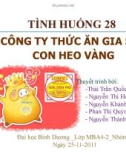 Tình huống 28: Công ty thức ăn gia súc Con Heo Vàng