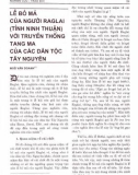 Lễ bỏ mả của người Raglai (tỉnh Ninh Thuận) với truyền thống tang ma của các dân tộc Tây Nguyên